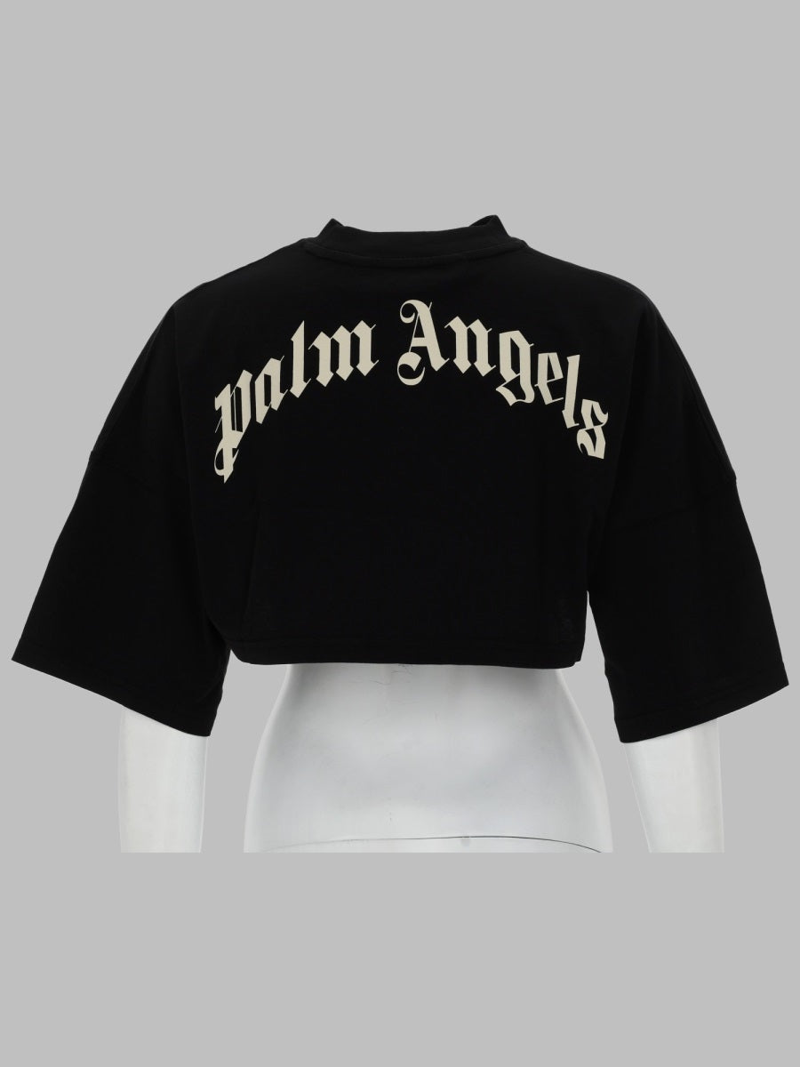 Palm Angels T Shirt Cropped Con Logo
