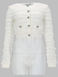 Self Portrait Cardigan Traforato Con Strass