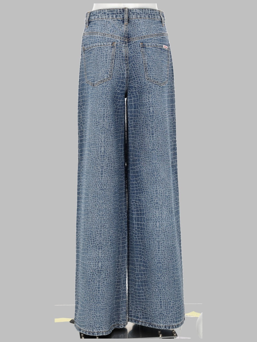 Self Portrait Jeans Con Strass Effetto Coccodrillo