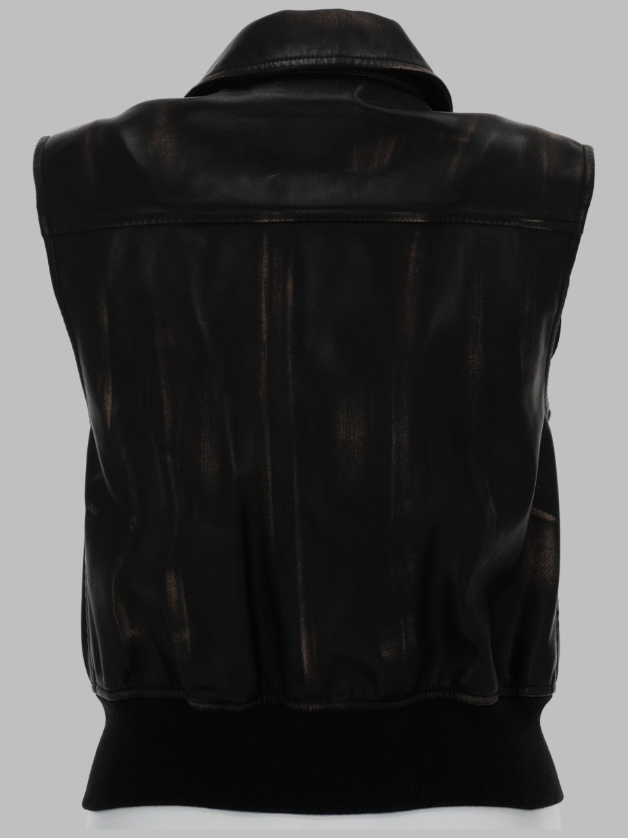Diesel Gilet Bomber Con Effetto Distressed