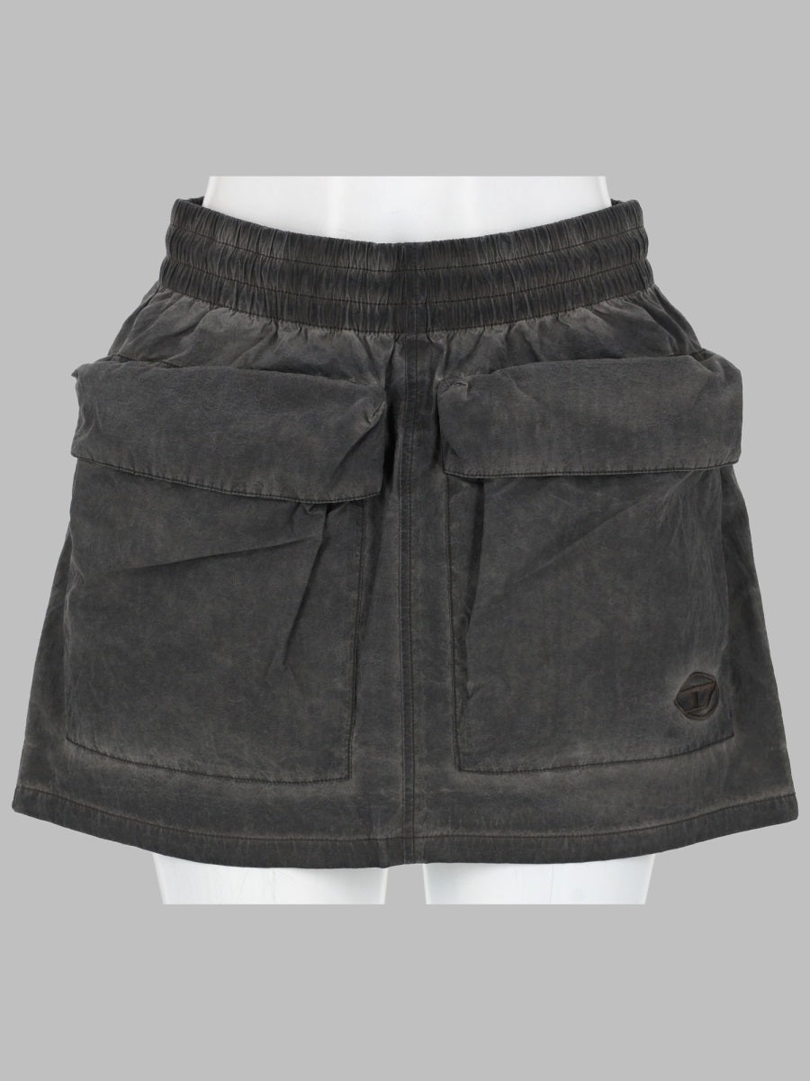Diesel Minigonna In Nylon Con Maxi Tasche