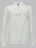 Michael By Michael Kors Camicetta In Voile Con Ricami Floreali