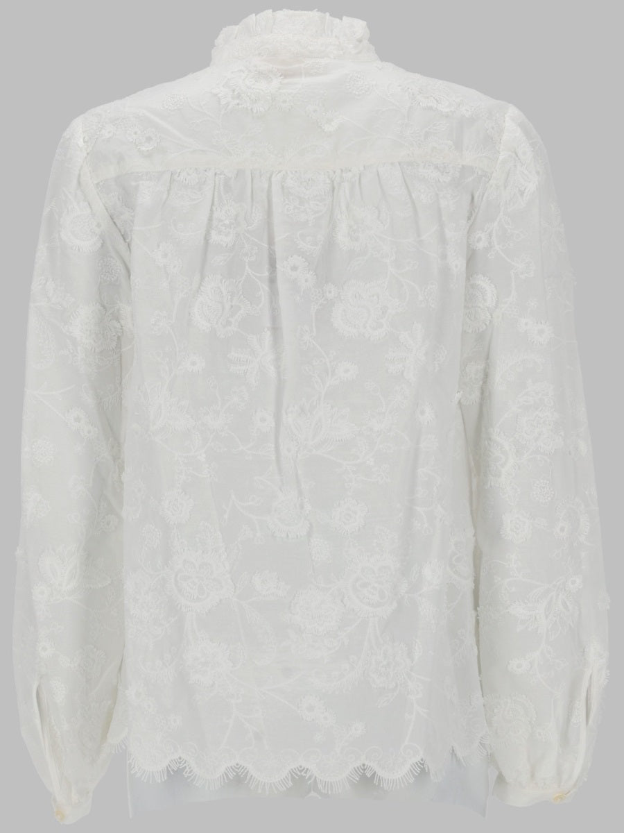 Michael By Michael Kors Camicetta In Voile Con Ricami Floreali