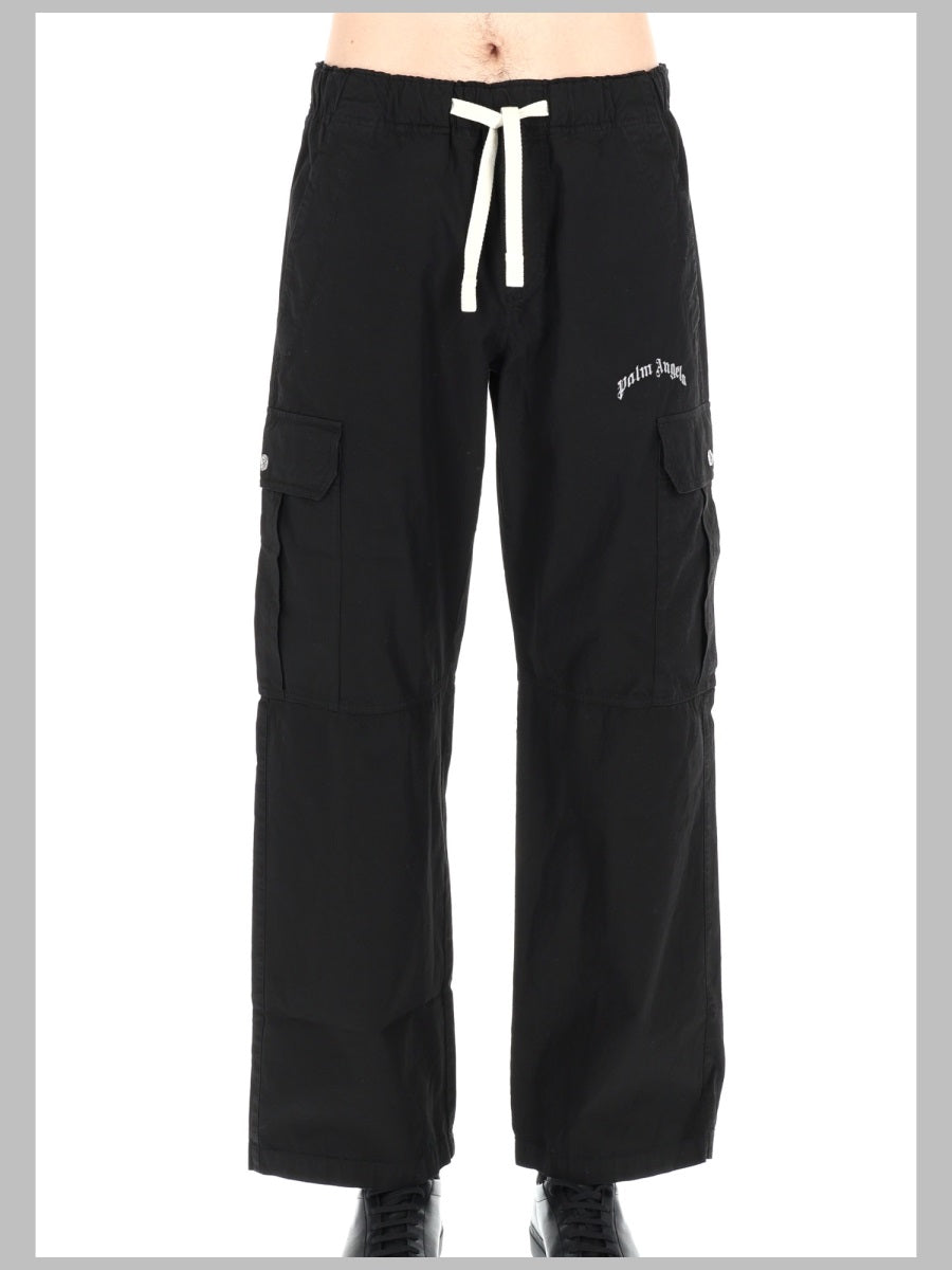 Palm Angels Pantalone Cargo "Curved Logo"