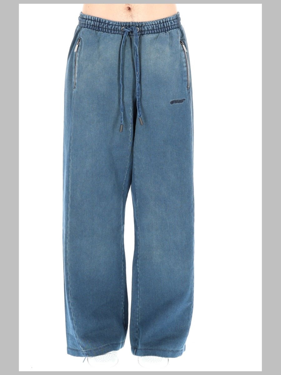 Off White Pantalone Sportivo "Distress Diag Slouchy"