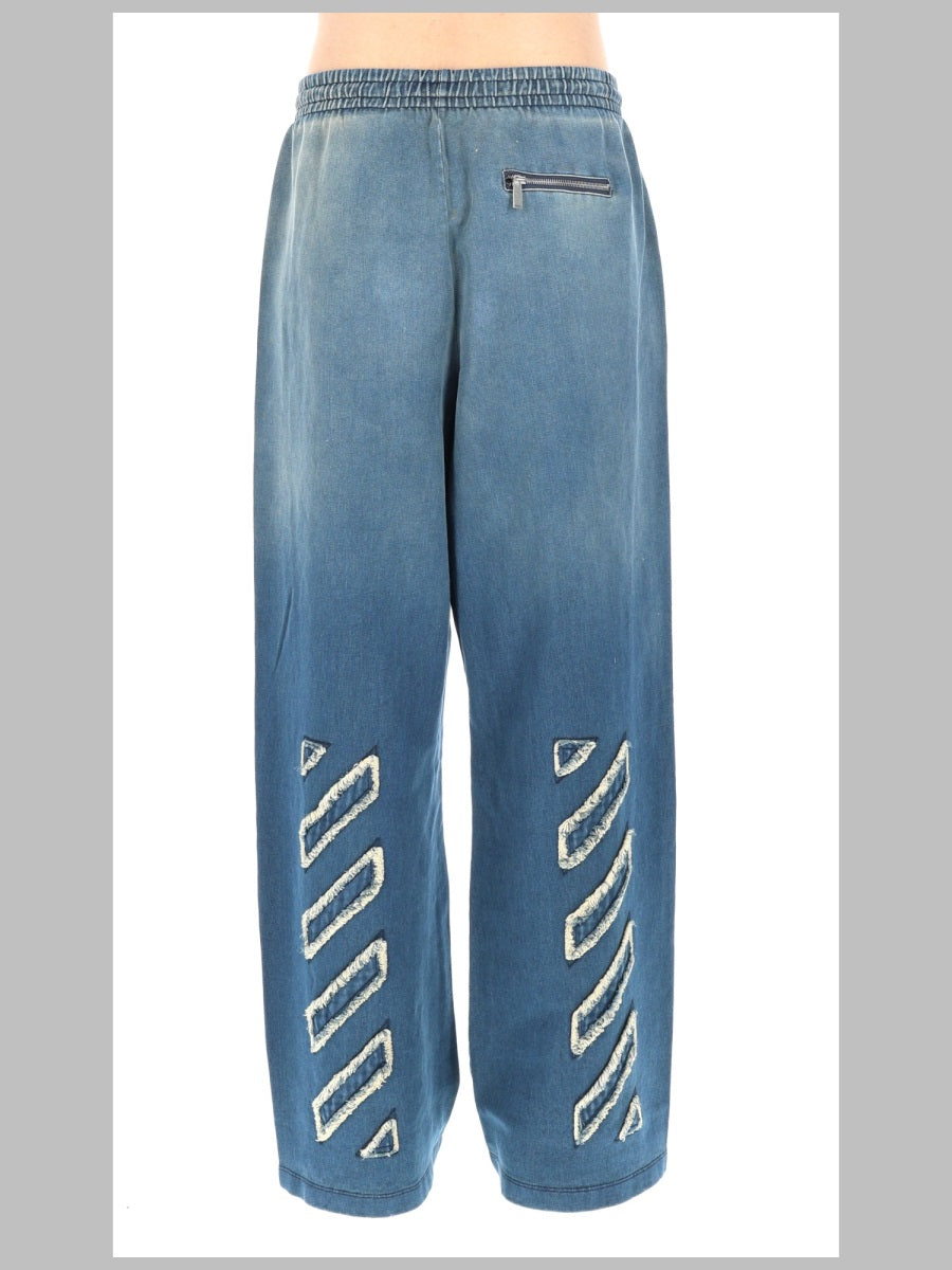 Off White Pantalone Sportivo "Distress Diag Slouchy"