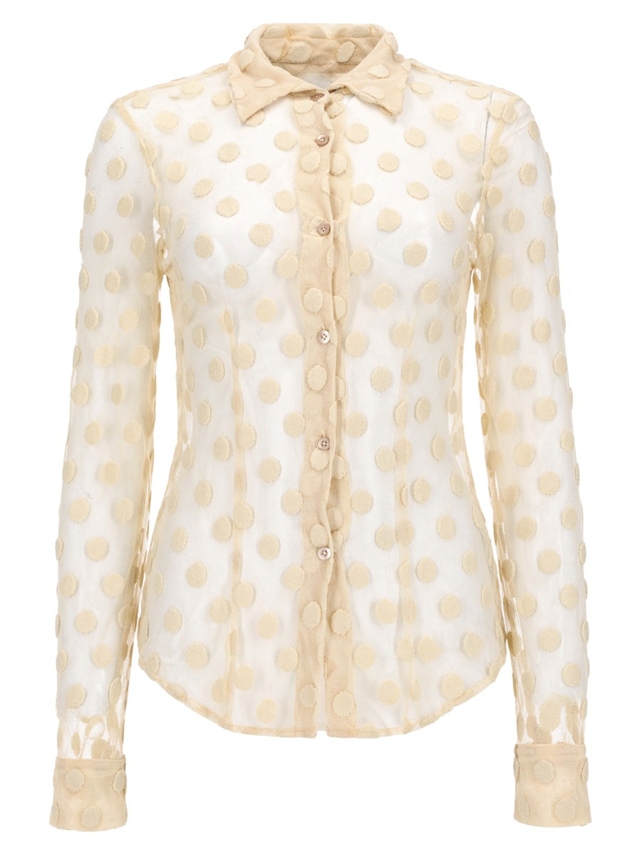 Dries Van Noten Camicia In Mesh A Pois