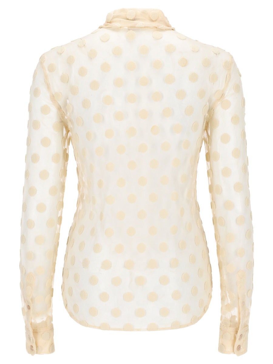 Dries Van Noten Camicia In Mesh A Pois