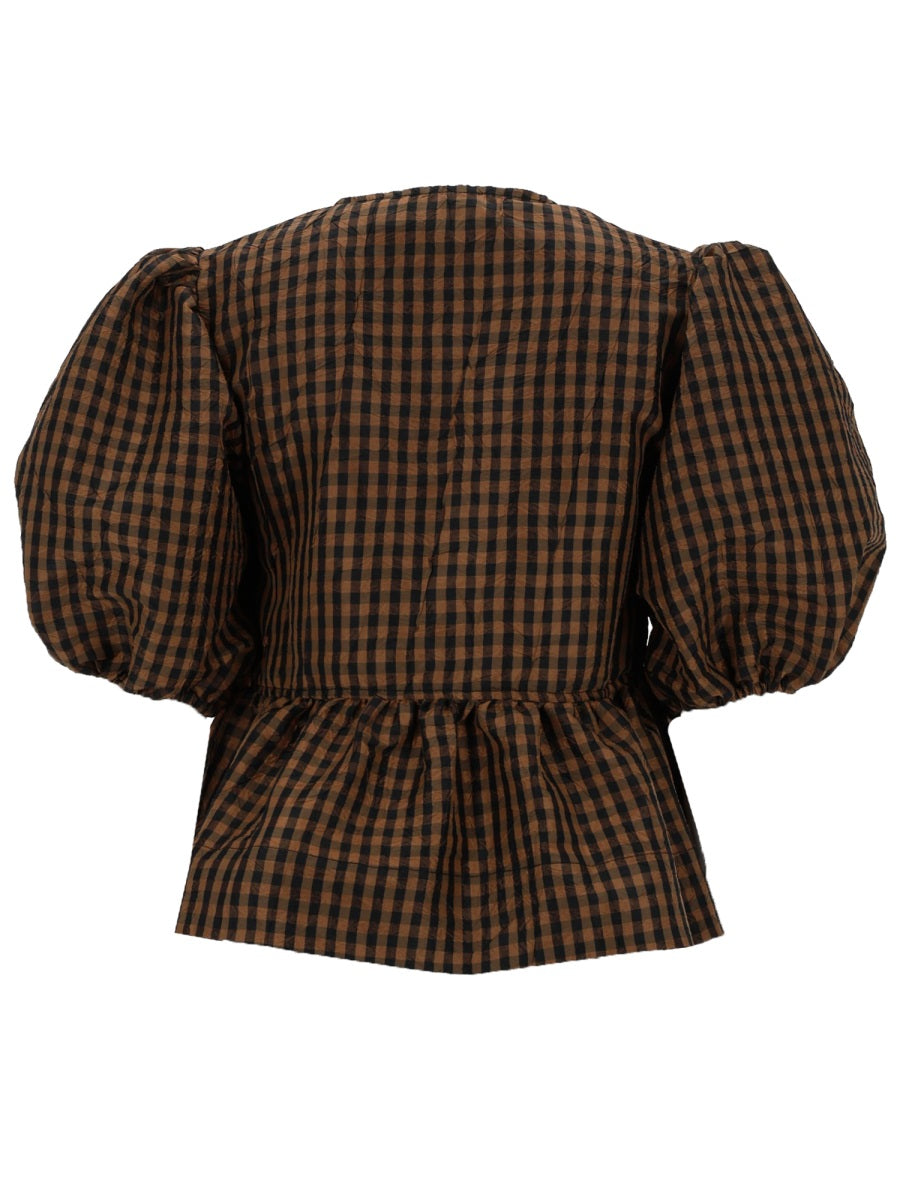 Ganni Blusa "Peplum" In Taffetà