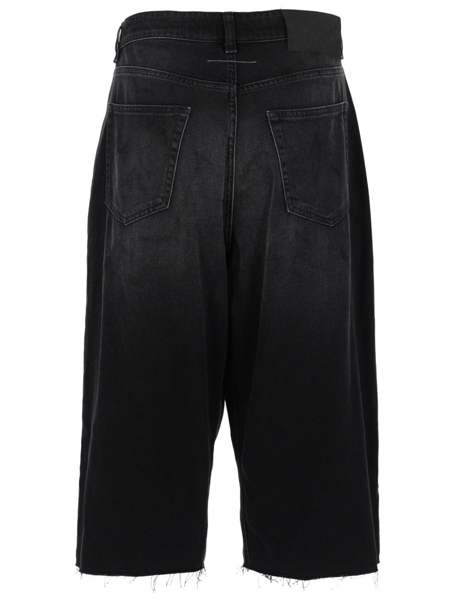 Mm6 Maison Margiela Shorts In Denim Di Cotone