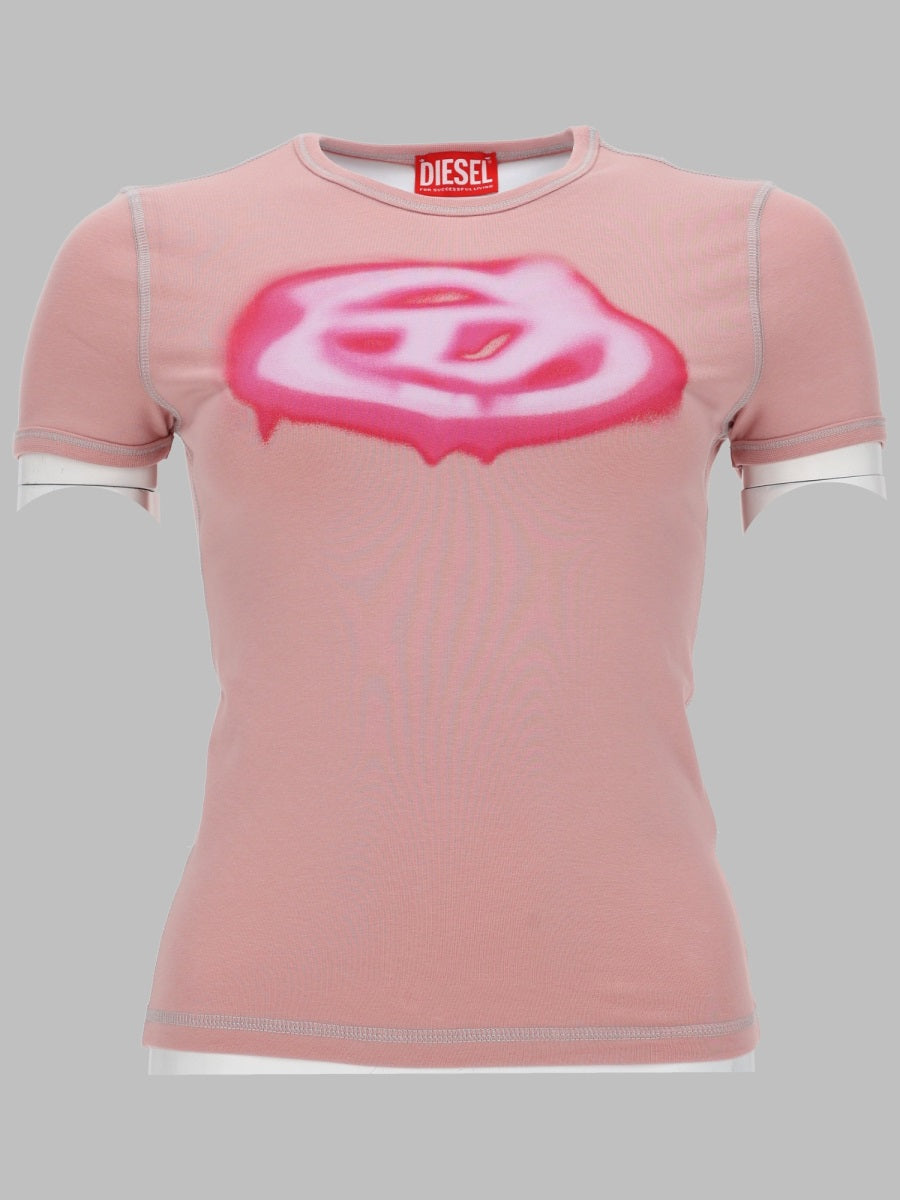 Diesel T Shirt Con Logo Effetto Graffiti