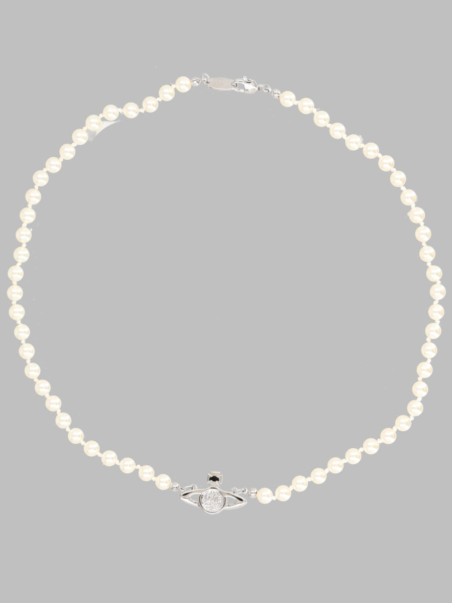 Vivienne Westwood Collana Di Perle Con Orb In Basso Rilievo