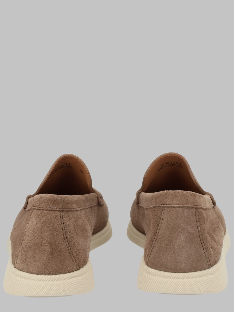 Boss Mocassino In Pelle Scamosciata Con Logo