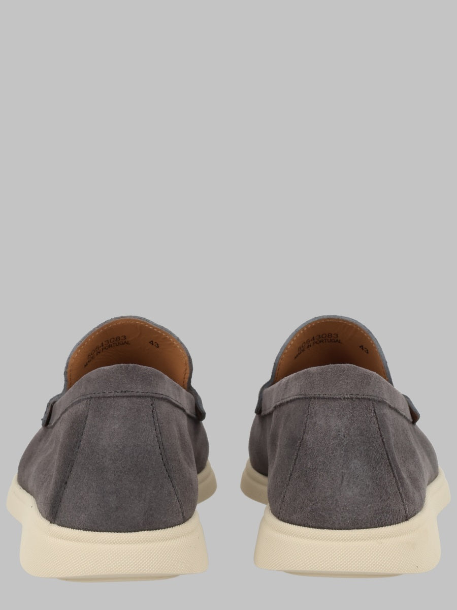 Boss Mocassino In Pelle Scamosciata Con Logo