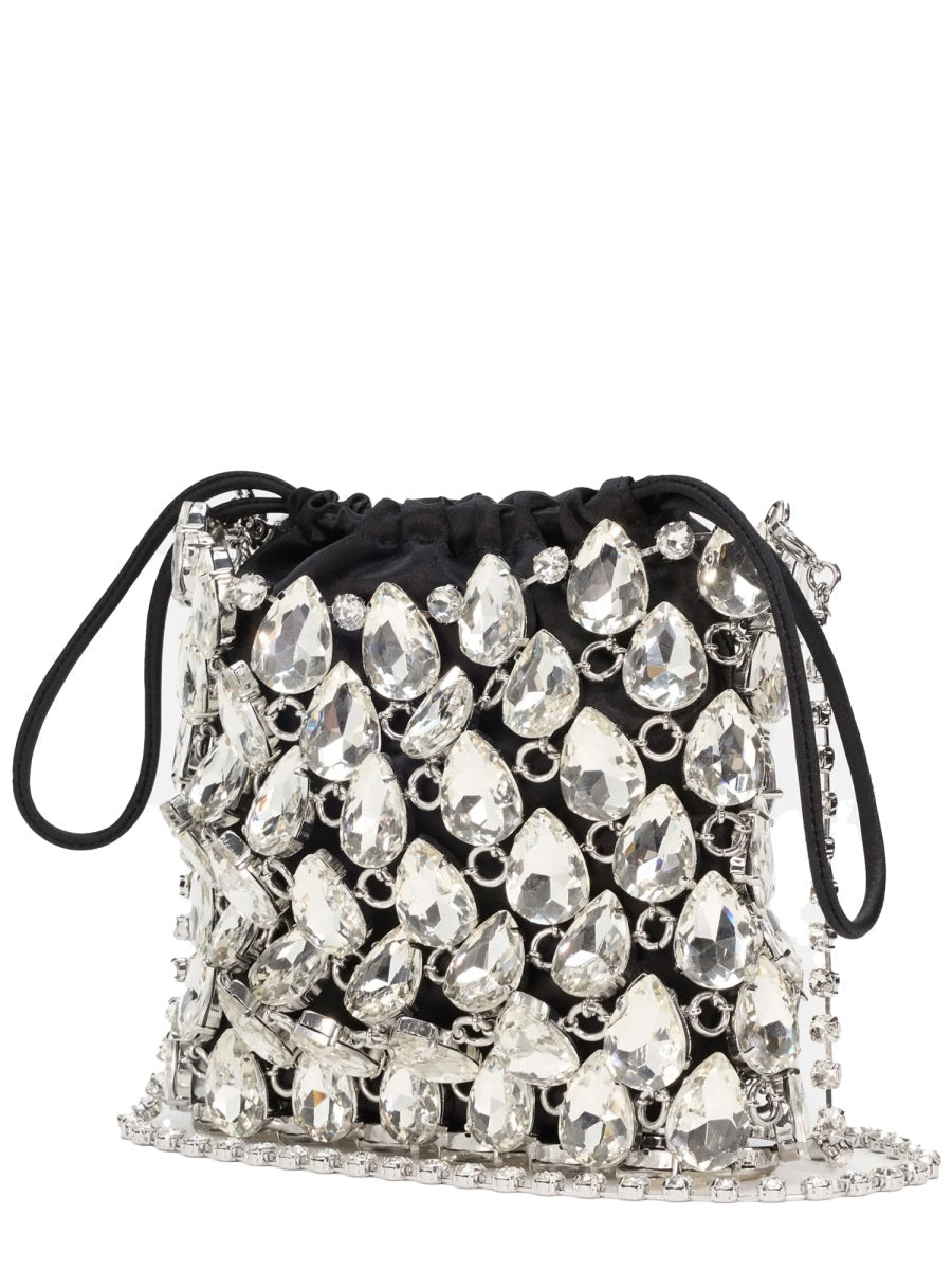 Self Portrait Borsa Mini In Maglia Metallica Con Cristalli