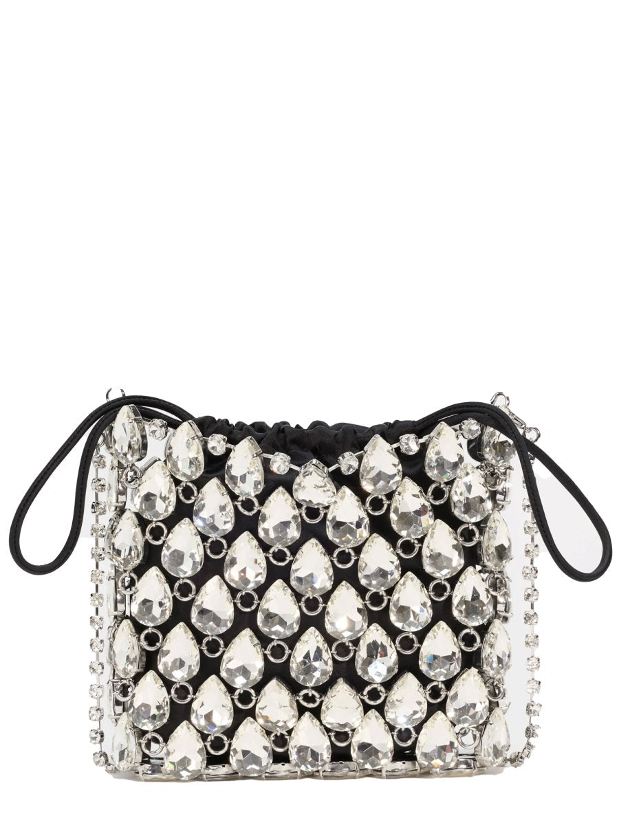 Self Portrait Borsa Mini In Maglia Metallica Con Cristalli