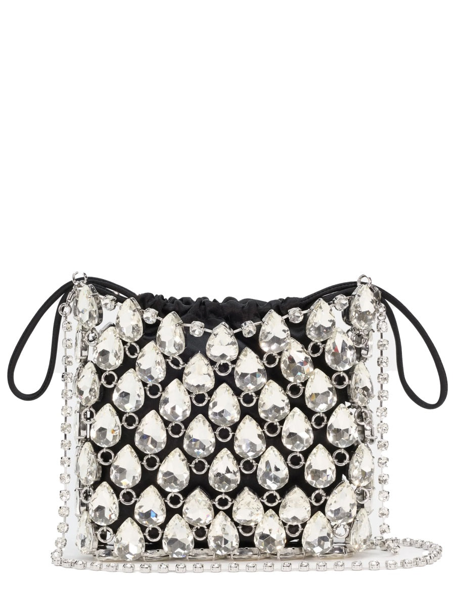 Self Portrait Borsa Mini In Maglia Metallica Con Cristalli