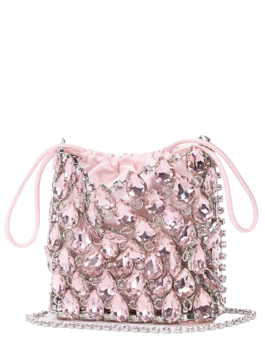 Self Portrait Borsa Mini In Maglia Metallica Con Cristalli