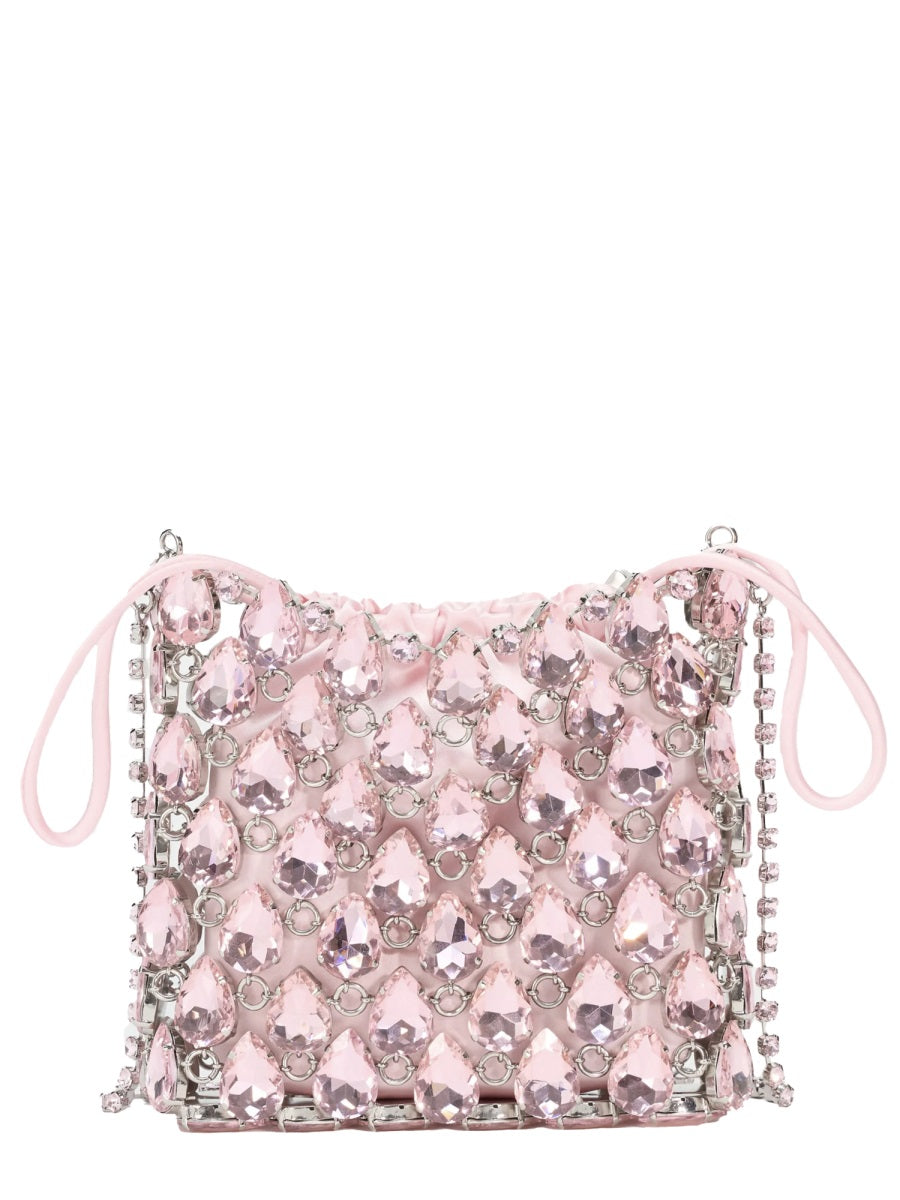 Self Portrait Borsa Mini In Maglia Metallica Con Cristalli