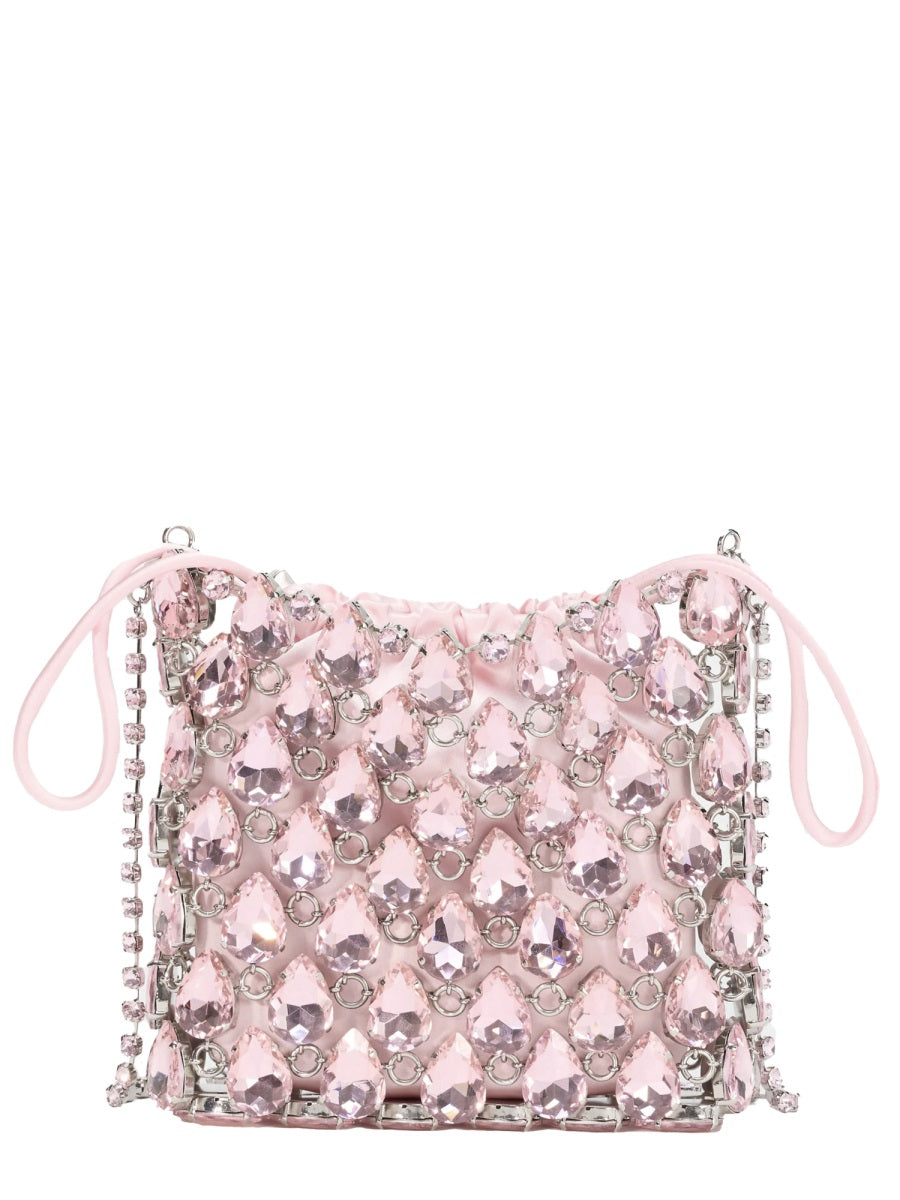 Self Portrait Borsa Mini In Maglia Metallica Con Cristalli