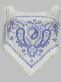 Self Portrait Top In Lino Con Ricamo