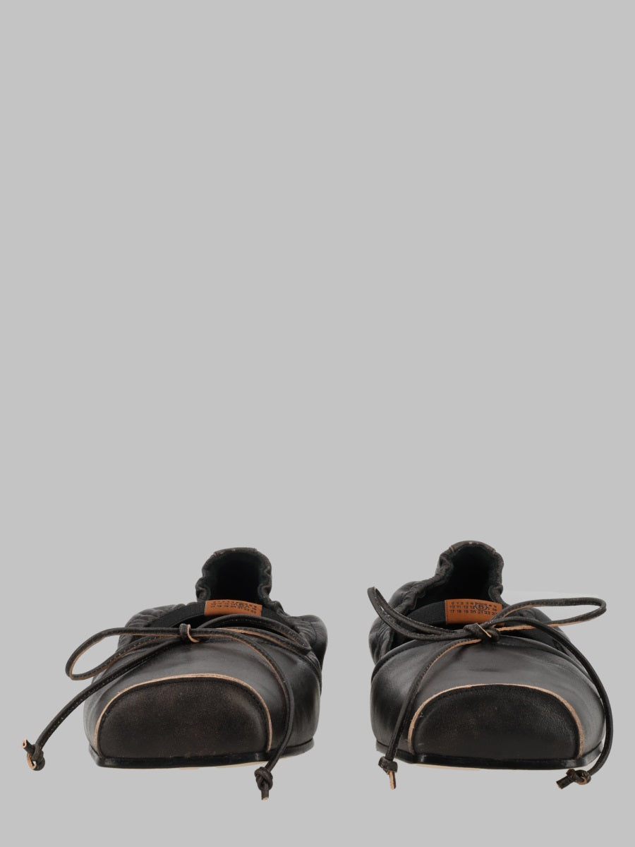 Mm6 Maison Margiela Ballerina In Pelle Con Punta Squadrata