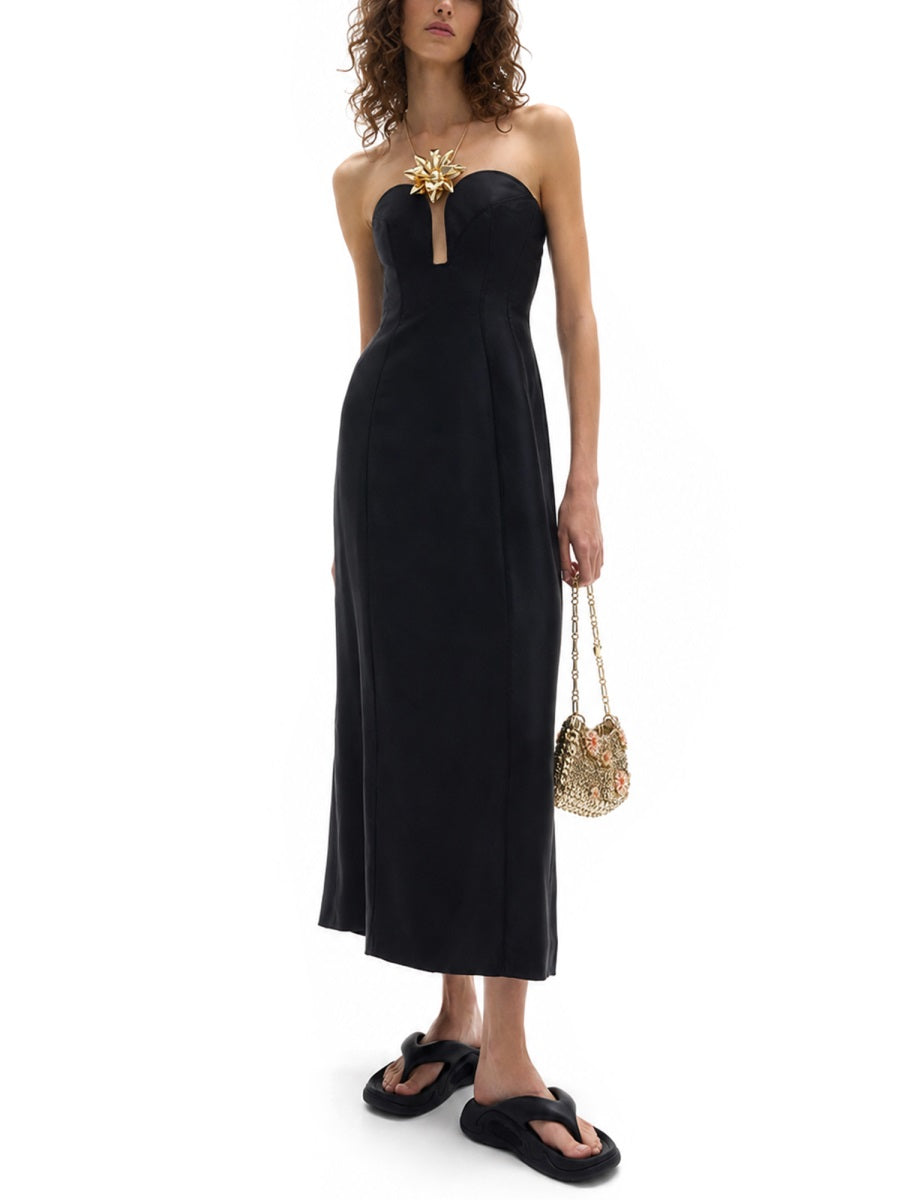 Rabanne Abito Midi Con Bustier Strutturato A Forma Di Cuore