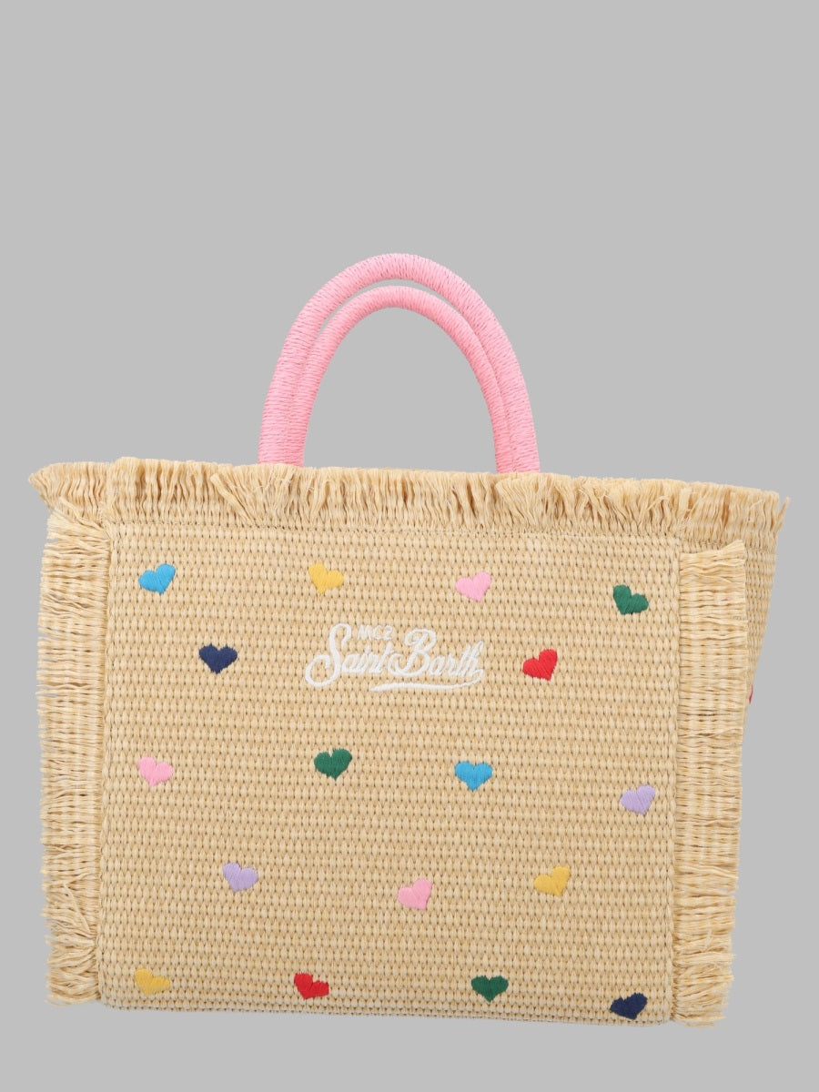 Mc2 Saint Barth Colette Straw N Mini Hearts Col Emb