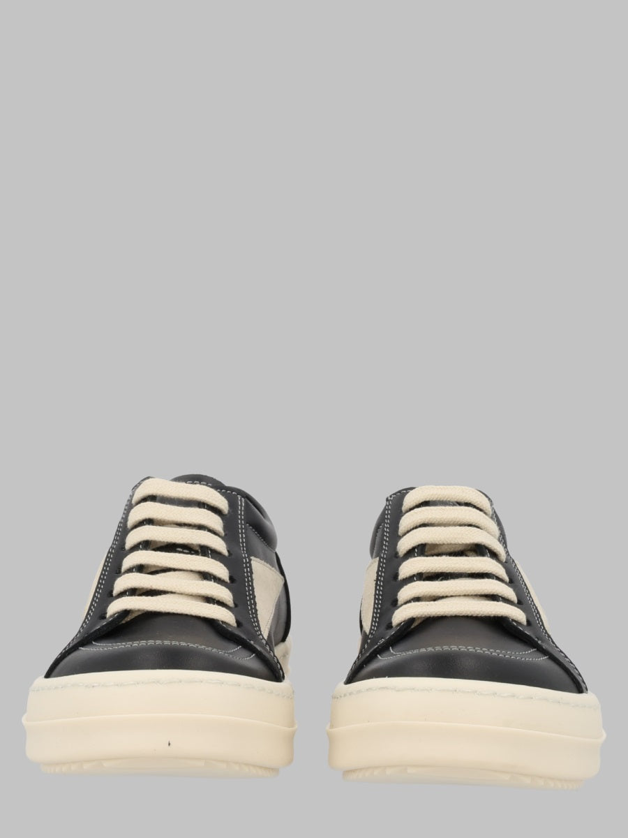 Rick Owens Scarpe In Pelle Vintage Sneaks Black/Milk/Milk