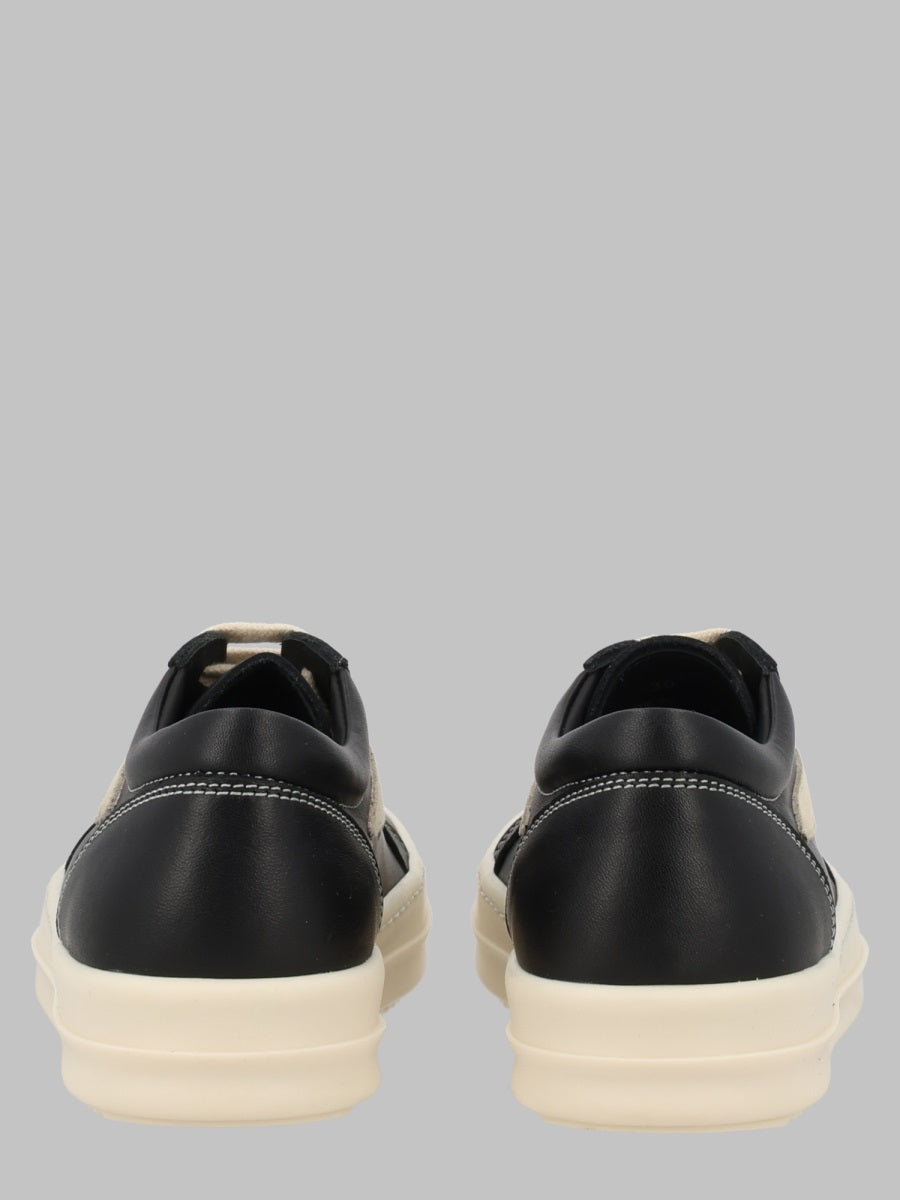 Rick Owens Scarpe In Pelle Vintage Sneaks Black/Milk/Milk