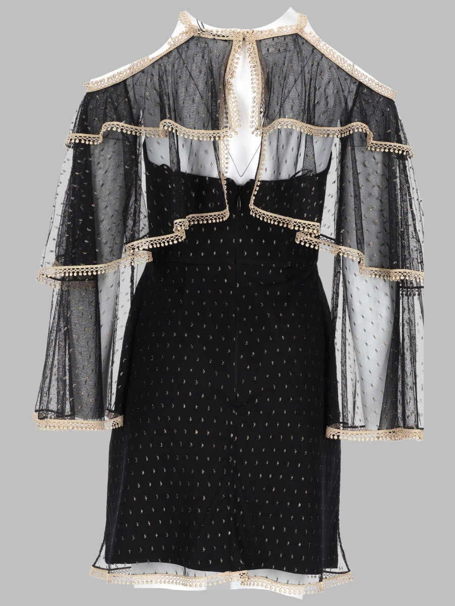 Thurley Abito Con Cappa In Tulle Plumetis