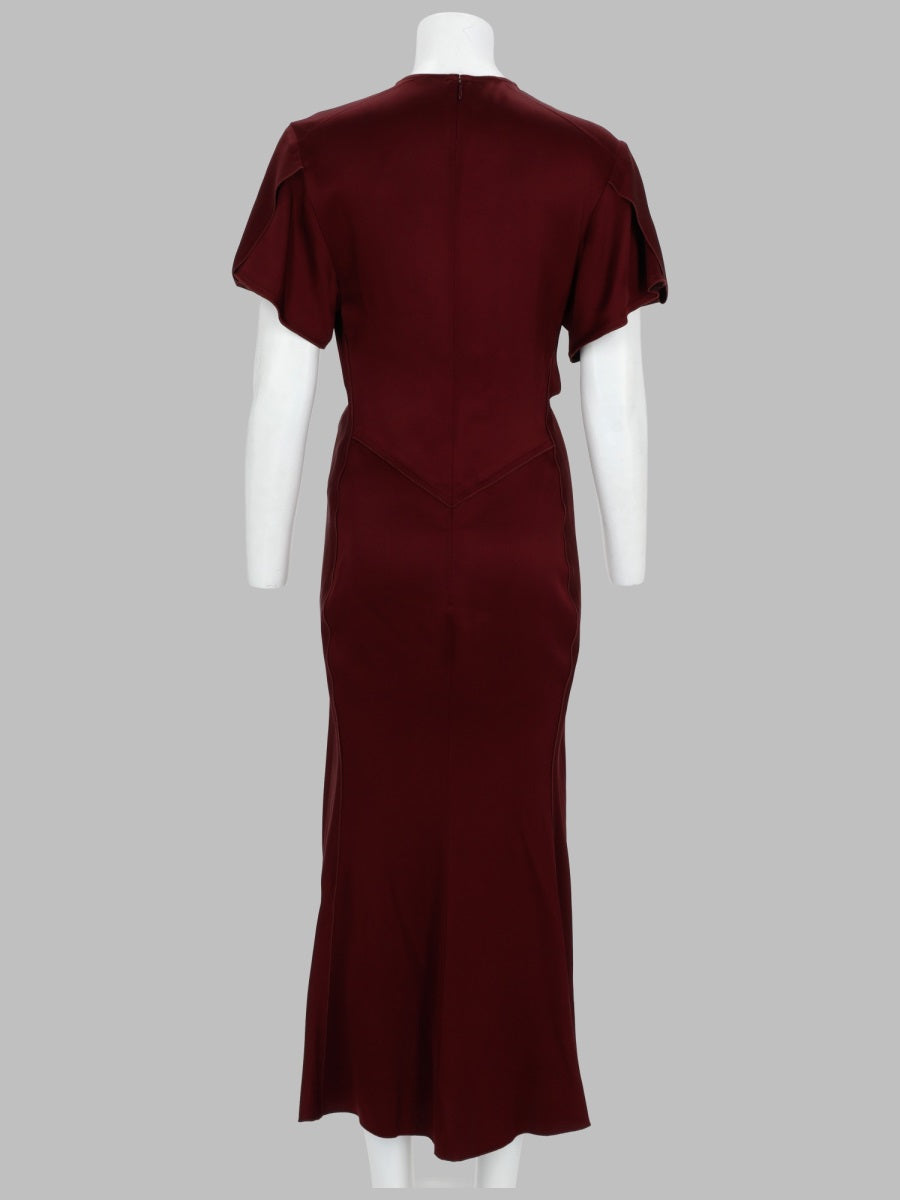 Victoria Beckham Abito Midi Con Drappeggio E Scollo A V