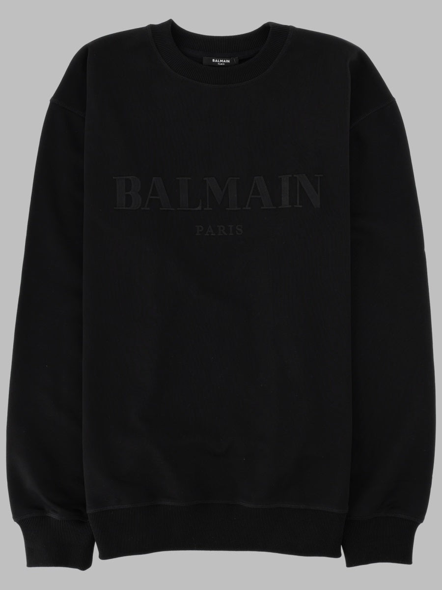 Balmain Felpa Ricamata Effetto Vintage