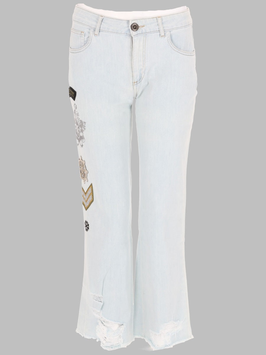 Mr & Mrs Italy Jeans Con Patch E Stampa