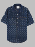 Marine Serre Camicia In Denim Con Stampa All Over