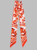 Dolce & Gabbana Foulard In Twill Di Seta Stampa Maiolica