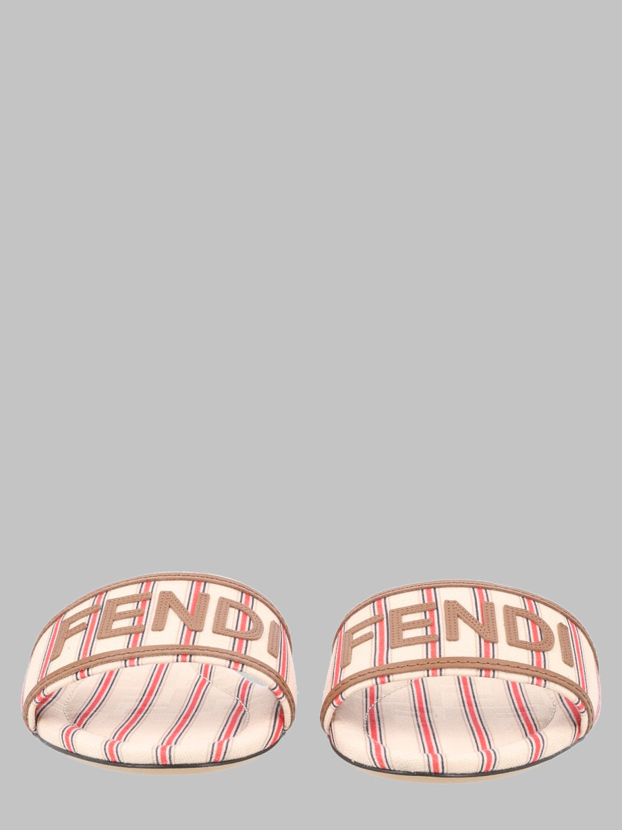 Fendi Slide In Canvas Ff Con Logo