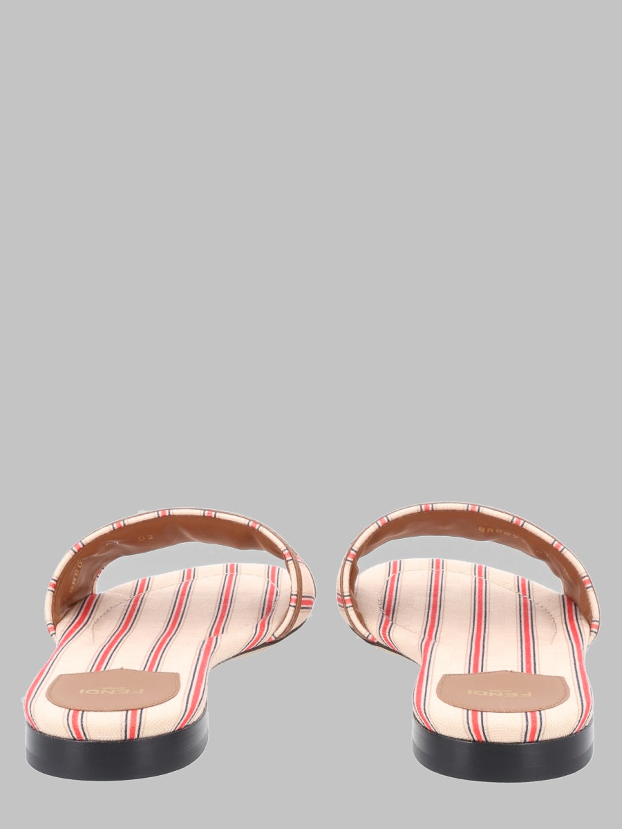 Fendi Slide In Canvas Ff Con Logo