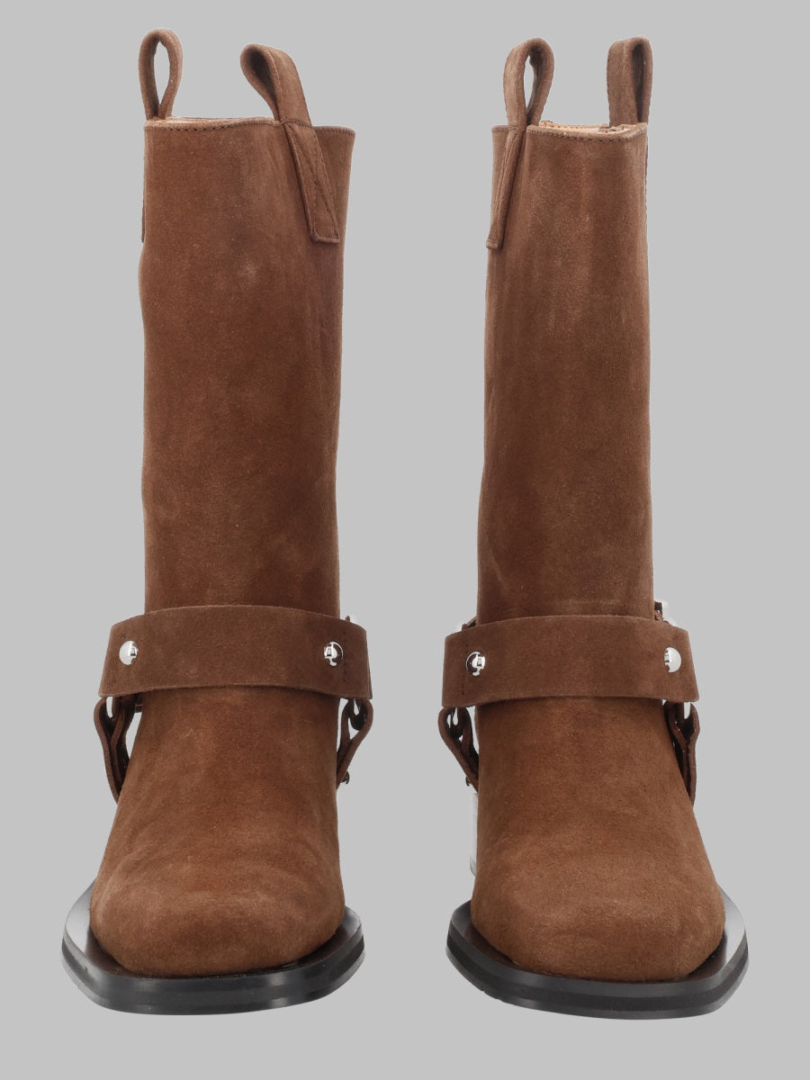 Ganni Stivaletto Biker In Suede