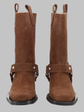 Ganni Stivaletto Biker In Suede