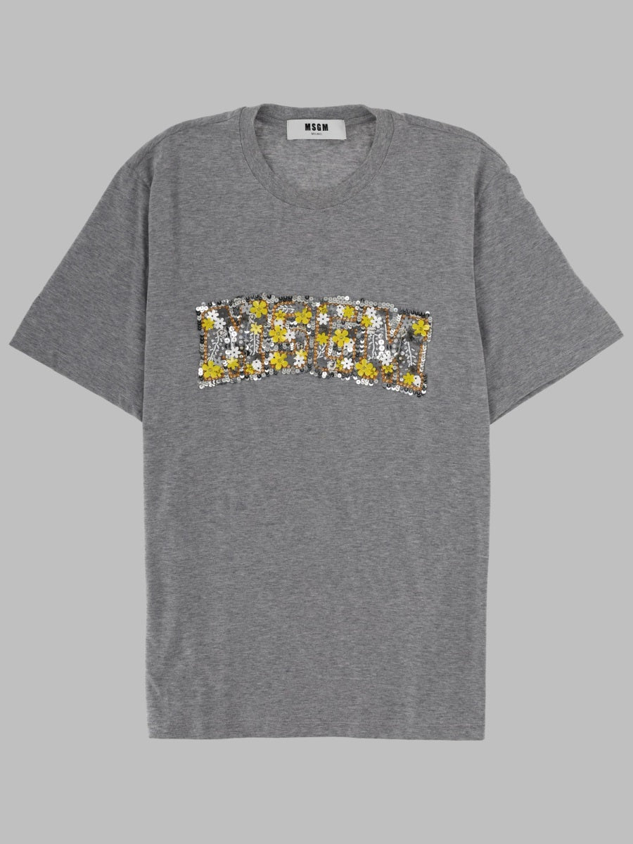 Msgm T Shirt Con Logo Con Paillettes