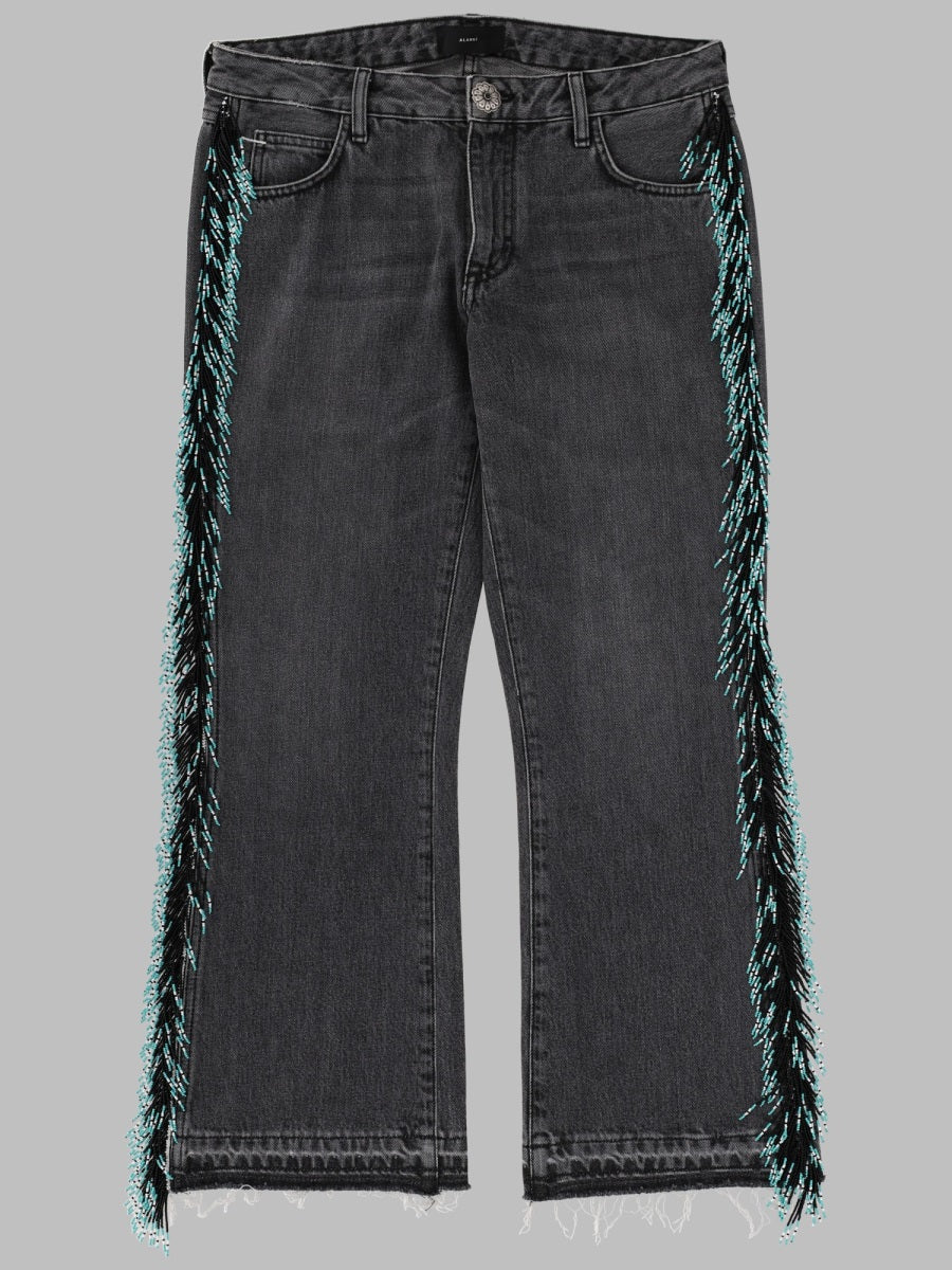 Alanui Jeans Con Frange Di Perline