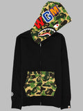 A Bathing Ape Felpa "Shark" Con Cappuccio