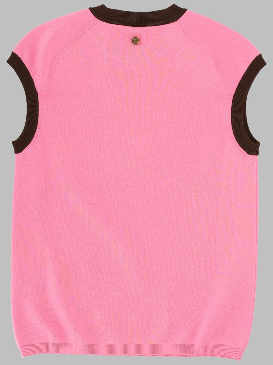 Versace Top In Maglia Di Cotone