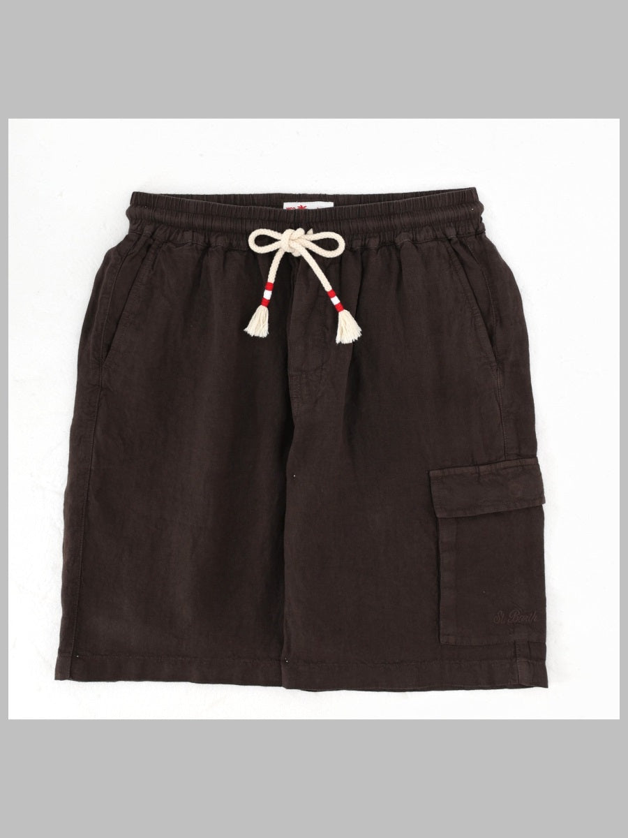Mc2 Saint Barth Shorts In Lino Con Coulisse