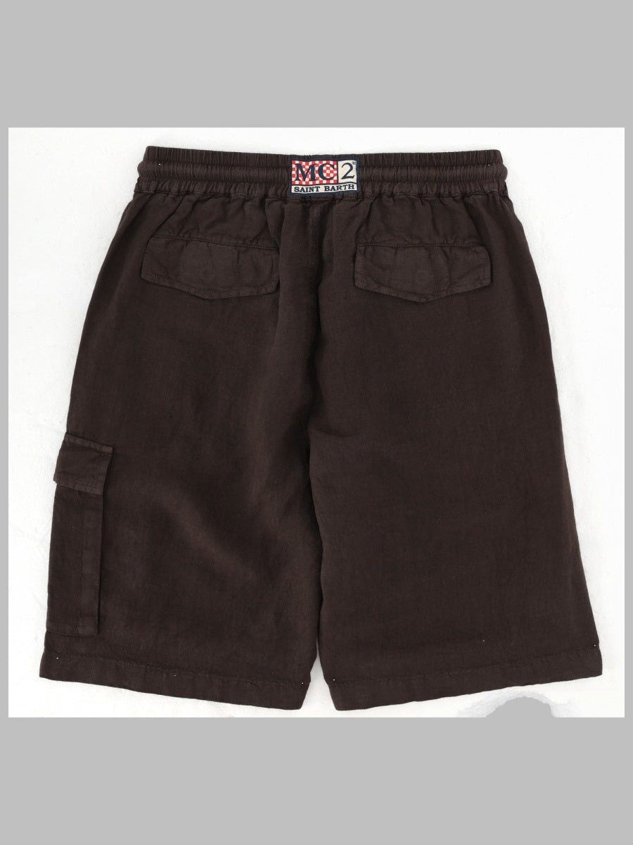 Mc2 Saint Barth Shorts In Lino Con Coulisse