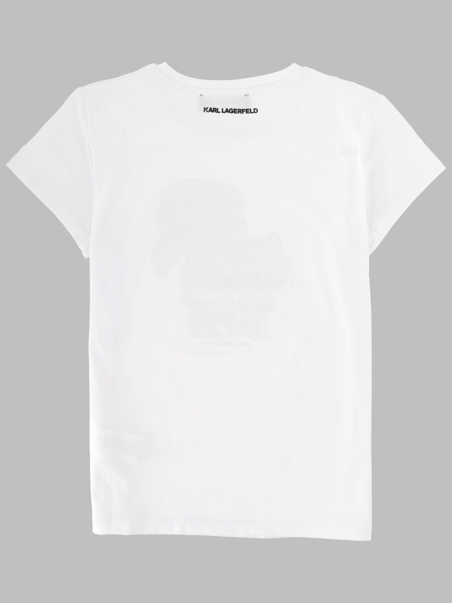 Karl Lagerfeld T Shirt Con Stampa Glitter