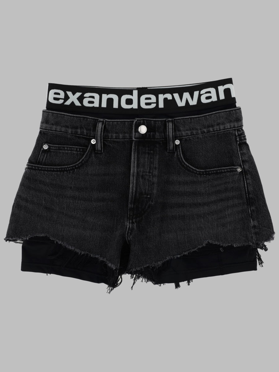 Alexander Wang Shorts In Denim Con Logo