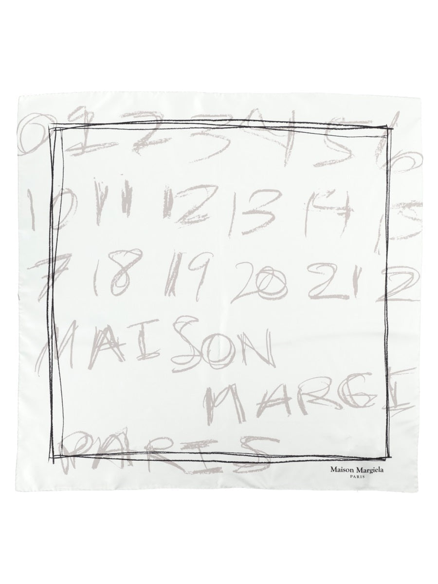 Maison Margiela Foulard In Seta "Numerical"