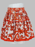 Dolce & Gabbana Gonna Corta In Popeline Stampa Maiolica
